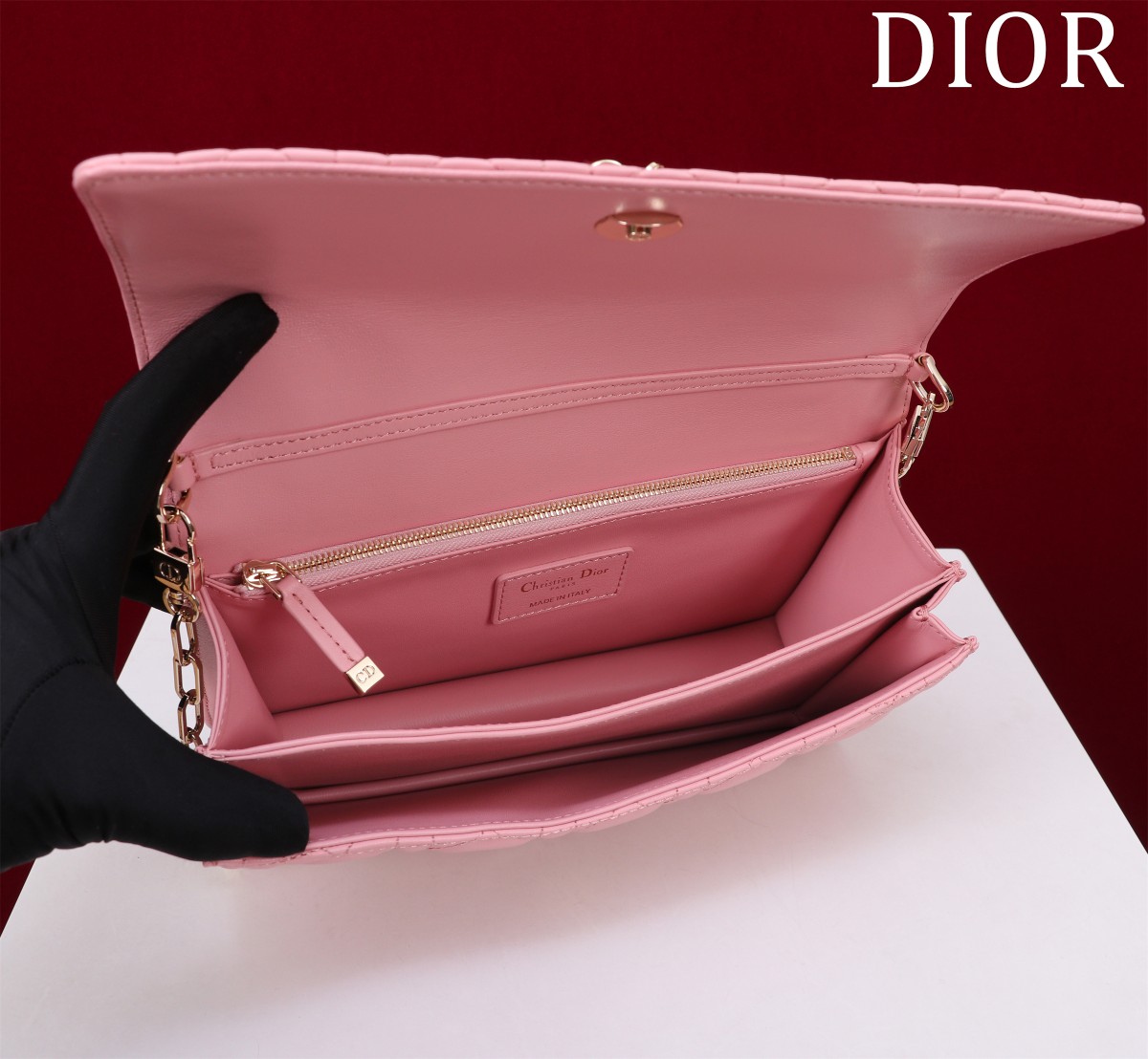 My Dior Top Handle Bag Pink Cannage Lambskin